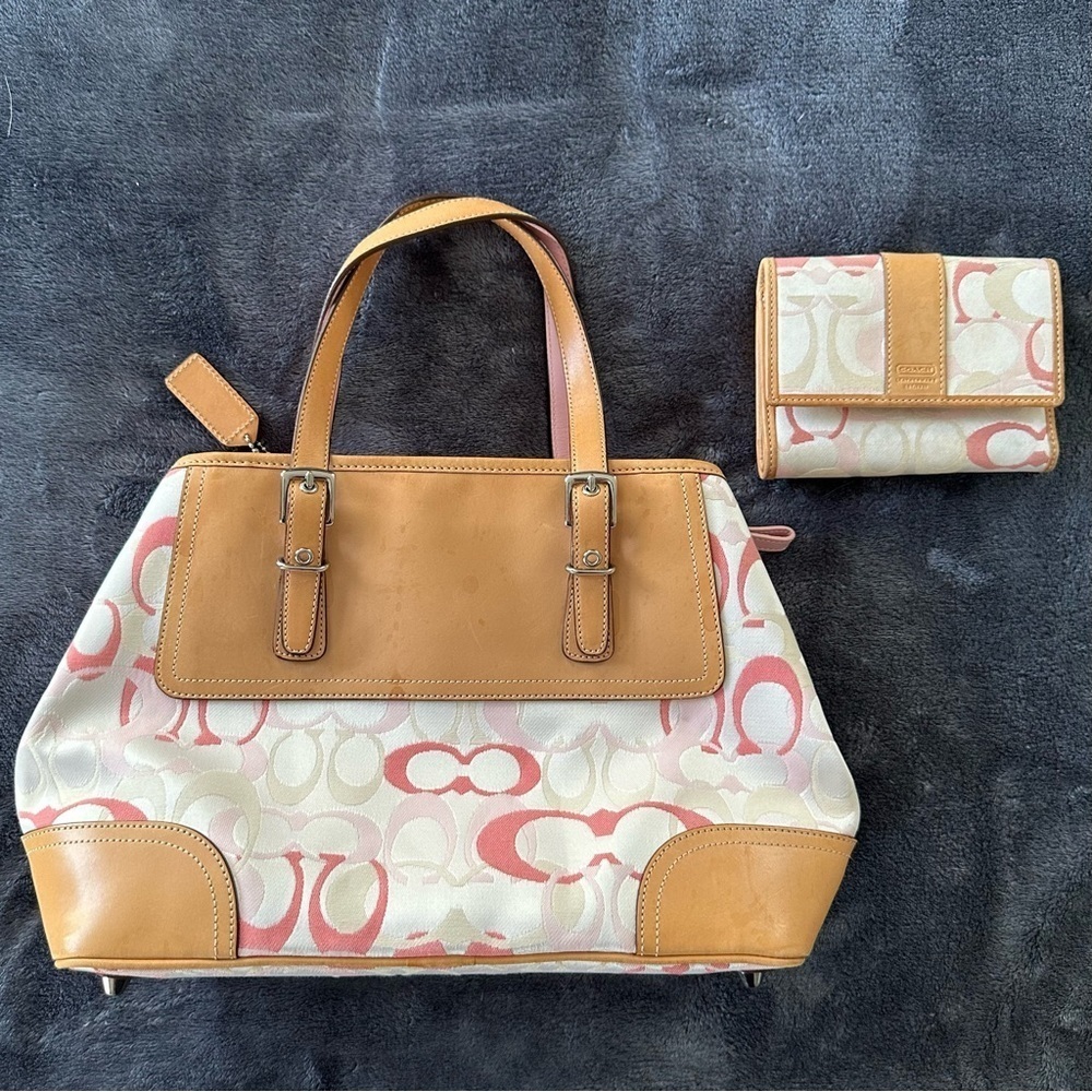 Coach Signature C Monogram Canvas Purse & Wallet
